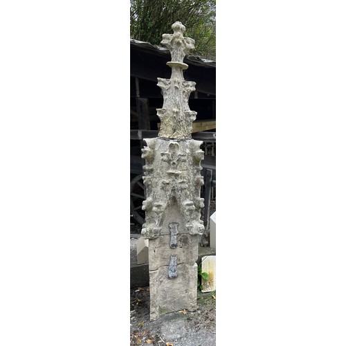 204 - A four piece Tadcaster stone pinnacle from the South Knave roof of Beverley Minster dating from the ... 