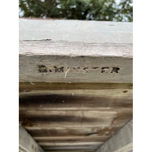 182 - A 19thC hand cart with wooden wheels and steel rims and suspension. Originally used to transport sca... 