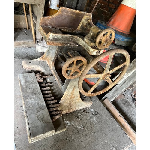 157 - A hand mortising machine complete with a selection of chisels. Originally for use in Beverley Minste... 