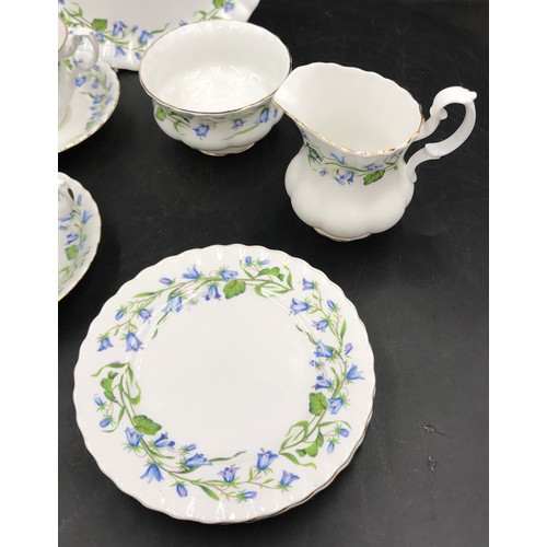 3 - A part tea set by Richmond decorated in blue flowers to include 5x tea cups, 6x saucers, 5x side pla... 