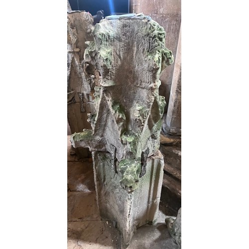 187 - A three piece Tadcaster stone pinnacle with lead fixings dating from the 1300’s from the South Trans... 