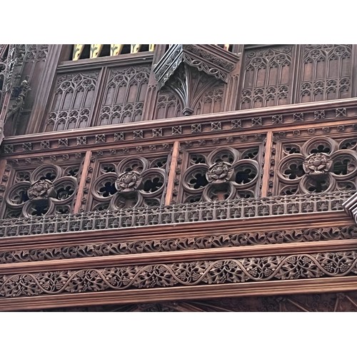 170 - Carved oak panel with Yorkshire rose to centre, ex Beverley Minster. 58.5 x 51cm.