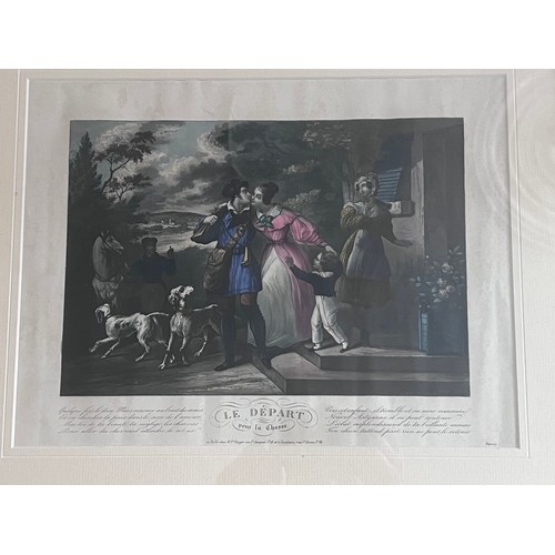 79A - Two framed and glazed 19thC French prints. Image size. 26 x 34cm.