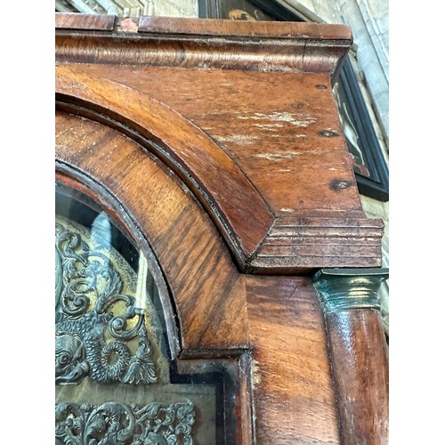 70 - A brass faced eight day walnut  longcase clock by Cartwright of Lombard Street, London. With date ap... 