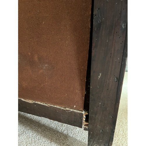 4 - A 19thC mahogany chest of 4 drawers with 4 dummy drawers and lift up lid with brass swan neck handle... 