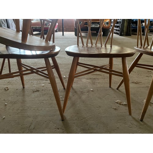 14 - Set of six original mid century Ercol candlestick chairs.