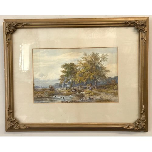 1307 - Watercolour of a landscape by W Wilde (1826-1901) signed and dated bottom right hand corner image 22... 