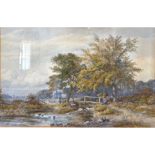 1307 - Watercolour of a landscape by W Wilde (1826-1901) signed and dated bottom right hand corner image 22... 