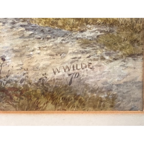 1307 - Watercolour of a landscape by W Wilde (1826-1901) signed and dated bottom right hand corner image 22... 