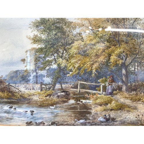 1307 - Watercolour of a landscape by W Wilde (1826-1901) signed and dated bottom right hand corner image 22... 