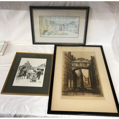 1275 - Three prints one of Stockton Market signed J Stone, one 