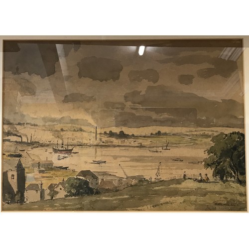 1312 - A collection of three paintings to include Sam Chadwick (1902-1992) watercolour landscape of lake, t... 