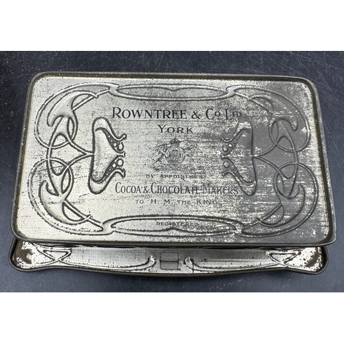 1244 - A collection of advertising tins to include an Art Nouveau Rowntree & Co. Ltd. York Cocoa and chocol... 