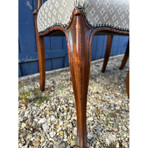 48 - Pair of Victorian mahogany balloon back dining chairs 84cm h approx 46cm to seat.