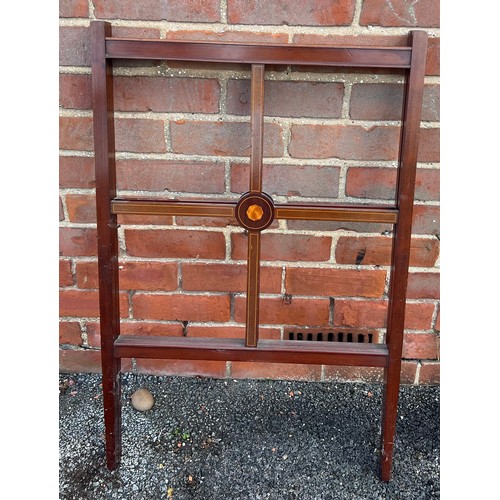 56 - An Edwardian mahogany inlaid clothes horse.