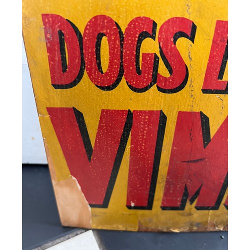 1252 - An advertising poster, ’Dogs Love Vims’ by Harry Rountree. 118cm h x 21.5cm.