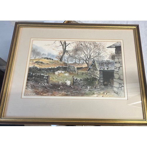 1323 - Judy Boyes watercolour, Lakeland scene. 24cm x 37cm.