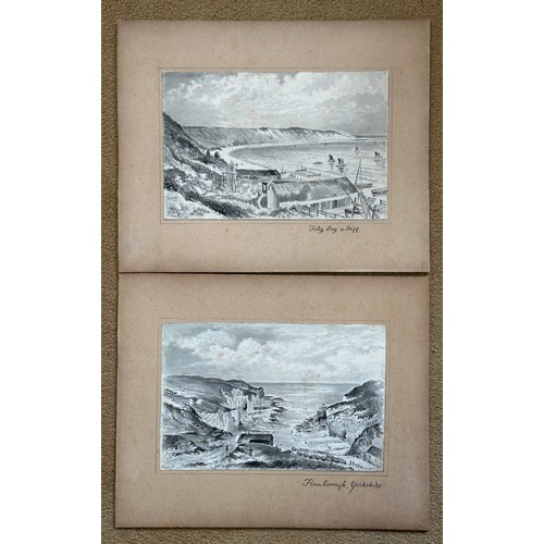 1324 - F. S. Smith (1860-1925). Two pen and ink drawings, “Flamborough, Yorkshire” signed lower left and da... 