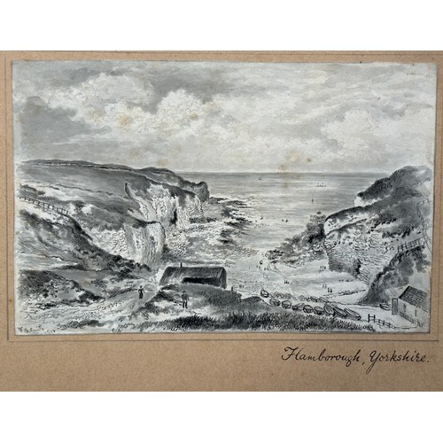 1324 - F. S. Smith (1860-1925). Two pen and ink drawings, “Flamborough, Yorkshire” signed lower left and da... 