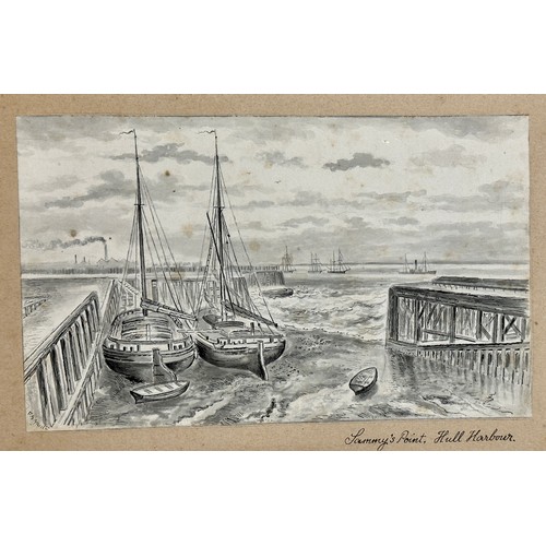 1325 - F. S. Smith (1860-1925). Three pen and ink sketches depicting Hull scenes to include “Sammy's Point,... 