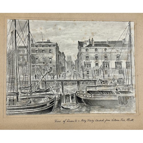 1325 - F. S. Smith (1860-1925). Three pen and ink sketches depicting Hull scenes to include “Sammy's Point,... 