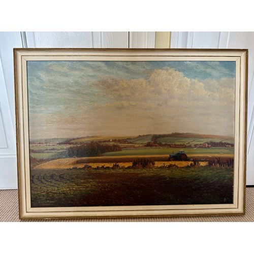 1328 - Jefferson Bond two oils on board South Riding, image 46cm h x 66cm w (Rudstone) and Southgate, Horns... 