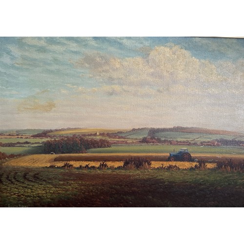 1328 - Jefferson Bond two oils on board South Riding, image 46cm h x 66cm w (Rudstone) and Southgate, Horns... 