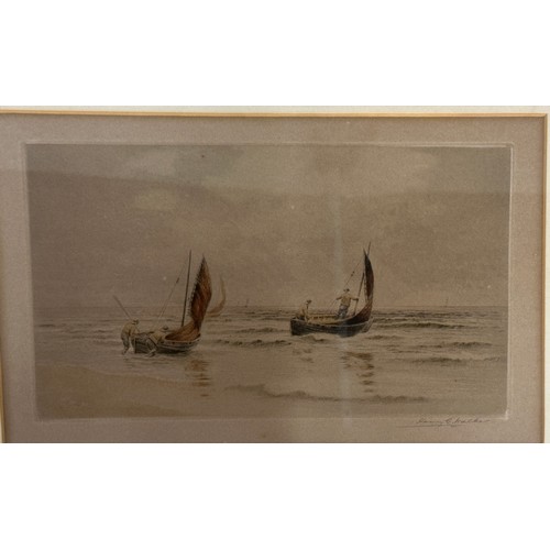 1331 - Henry G Walker, two original etchings,  'The Fish Quay, Brixham' and 'Morning Breezes, Sheringham', ... 