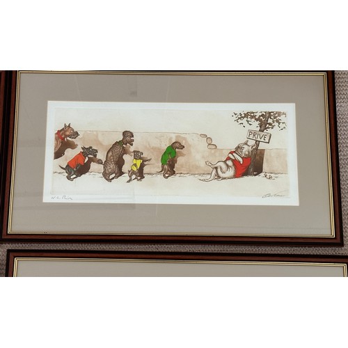 1289 - Arthur 'Boris' Klein (French 1893-1985): four etchings with hand colouring signed and titled in penc... 