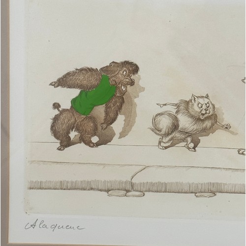 1289 - Arthur 'Boris' Klein (French 1893-1985): four etchings with hand colouring signed and titled in penc... 