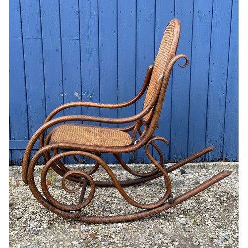 78 - Edwardian plant stand with inlay to top and bottom. 102 h x 28.5cm w at top together with a Thonet s... 