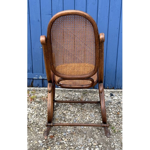 78 - Edwardian plant stand with inlay to top and bottom. 102 h x 28.5cm w at top together with a Thonet s... 