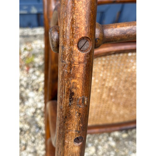 78 - Edwardian plant stand with inlay to top and bottom. 102 h x 28.5cm w at top together with a Thonet s... 