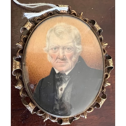 1260 - William Douglas the artist's father, miniature by Miss Archibald Ramsay Douglas exh. at R.A. On ivor... 