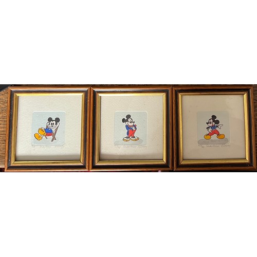 1292 - Three framed  Sowa and Reiser Disney limited edition etchings of Mickey Mouse. 347/500, 28/500, 347/... 