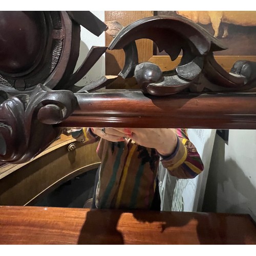 99 - A 19thC mahogany mirror back chiffonier, two drawers over two cupboards. 122cm w x43cm d x170cm h.