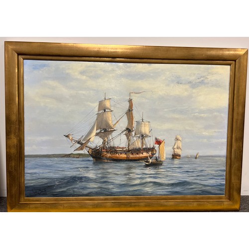 1343 - Robin Brooks (1943) British oil on canvas seascape, signed l.l. 60cm x 91cm From the Captain Cook se... 