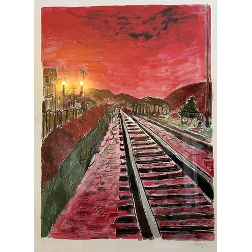 1300 - Bob Dylan (American 1941-) Train Tracks (red), from The Drawn Blank Series 2014. A gicl�e print on 3...
