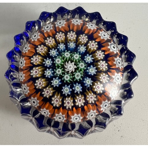 55A - A Perthshire millefiori glass paperweight, 4cm d.