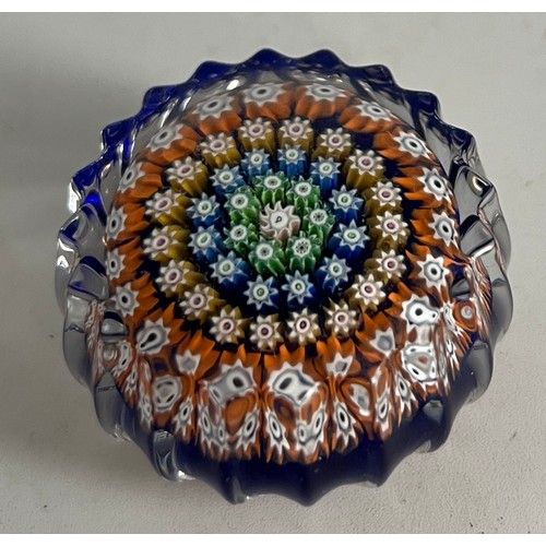 55A - A Perthshire millefiori glass paperweight, 4cm d.