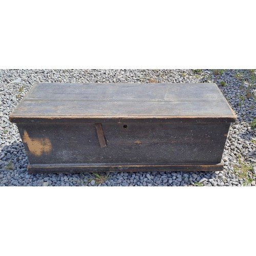 1327 - A vintage pine toolbox full of tools. 95cm w x 37cm d x 38cm h.