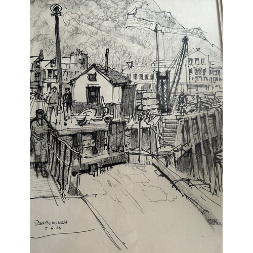 1423 - Harry Hudson Rodmell (1896-1984) 'Scarborough', monochrome watercolour signed and dated 2.6.66. Imag... 