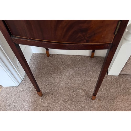 3 - A mahogany bedside cabinet with satinwood toes. 34.5 x 35.5 x 81cm h.