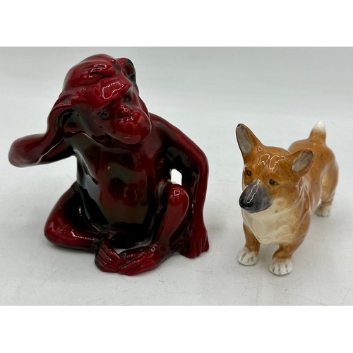 136 - Various ceramics to include Royal Worcester 3260 'Thursday's child has far to go' 16cm h and a corgi... 