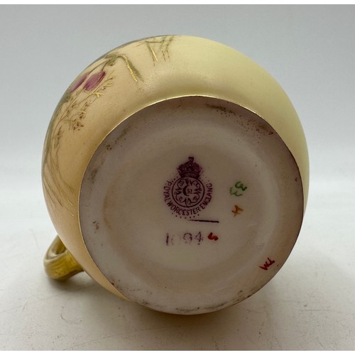 140 - Royal Worcester Blush Ivory to include four jugs shape number 1094, tallest 12.5cm and a lidded potp... 