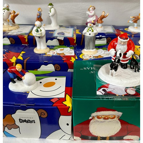 124 - A large collection of First Edition Coalport Characters 'The Snowman' figurines to include 'Treading... 