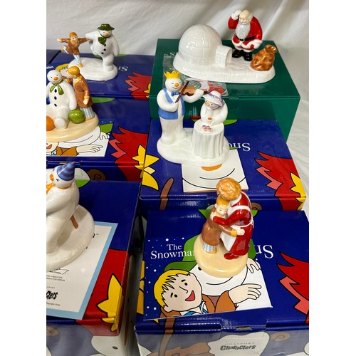 124 - A large collection of First Edition Coalport Characters 'The Snowman' figurines to include 'Treading... 