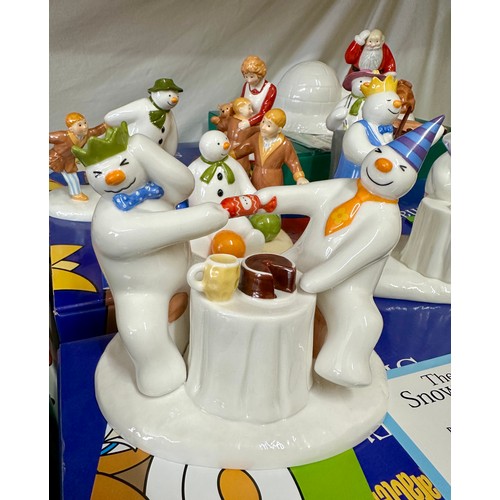 124 - A large collection of First Edition Coalport Characters 'The Snowman' figurines to include 'Treading... 