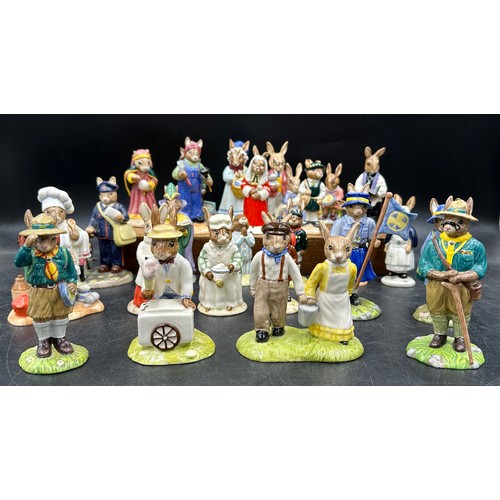 127 - A large collection of Royal Doulton Bunnykins to include Mystic Bunnykings, Scout Bunnykins DB 197 w... 