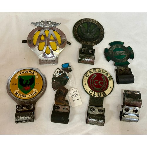 1275 - Motoring Memorabilia, assorted car badges to include AA, Phoenix Motor Club, Caravan Club, Registere... 